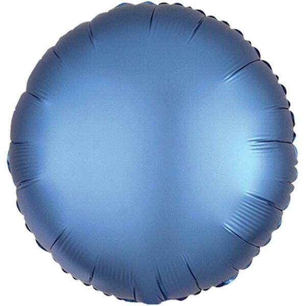 Loftus International 18 in. Azure Round Satin Luxe HX Balloon, 5PK A3-6808